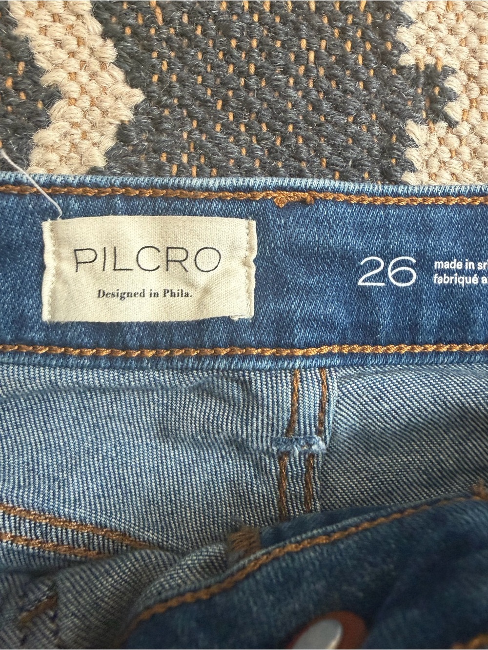 Pilcro Wide-Leg Dark Blue Denim Jeans - Picture 5 of 5